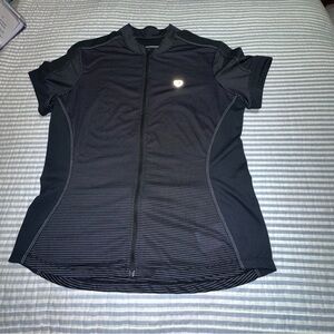 Pearl Izumi‎ Women’s Cycling Jersey Black Striped Short Sleeve Full Zip XL